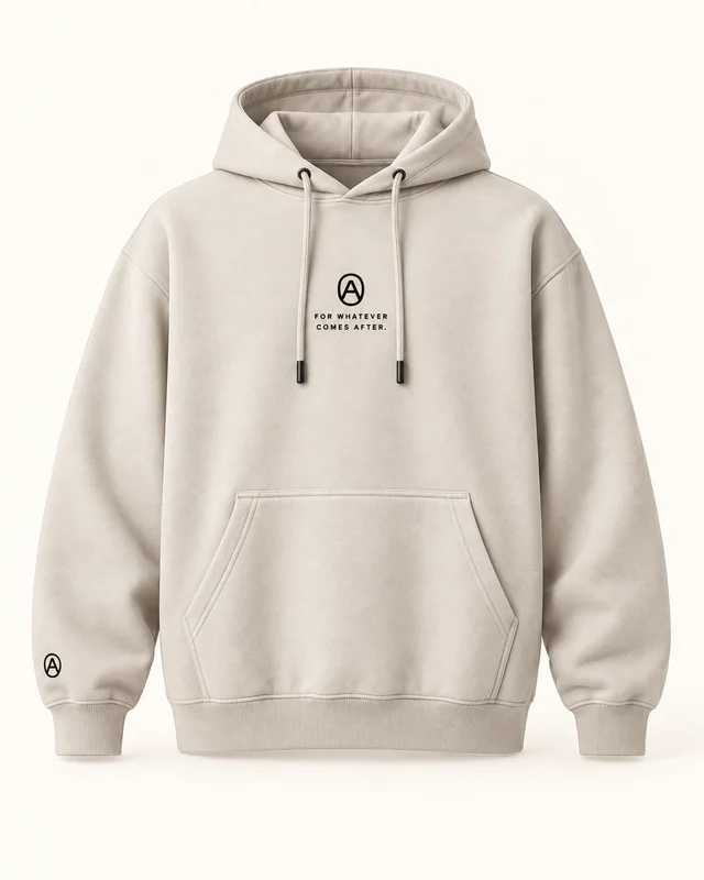 AFTER Everyday Hoodie in chalk, front view — Bengaluru