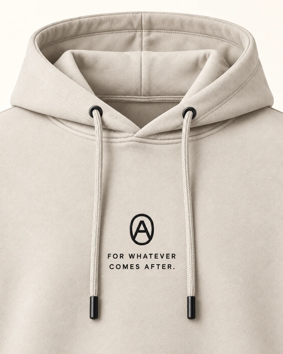 The Everyday Hoodie in Chalk, print detail view — AFTER, Bengaluru