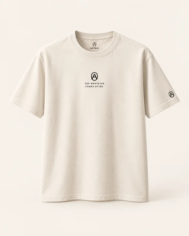 AFTER Everyday Tee in chalk, front view — Bengaluru