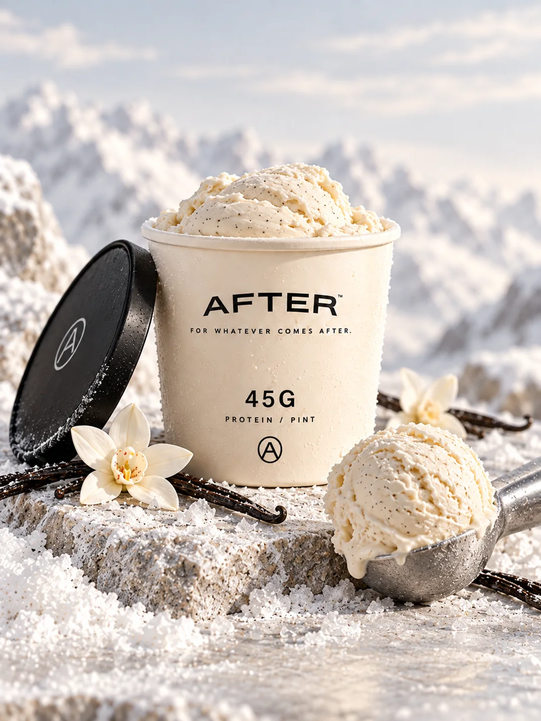 Vanilla Bean protein gelato, open